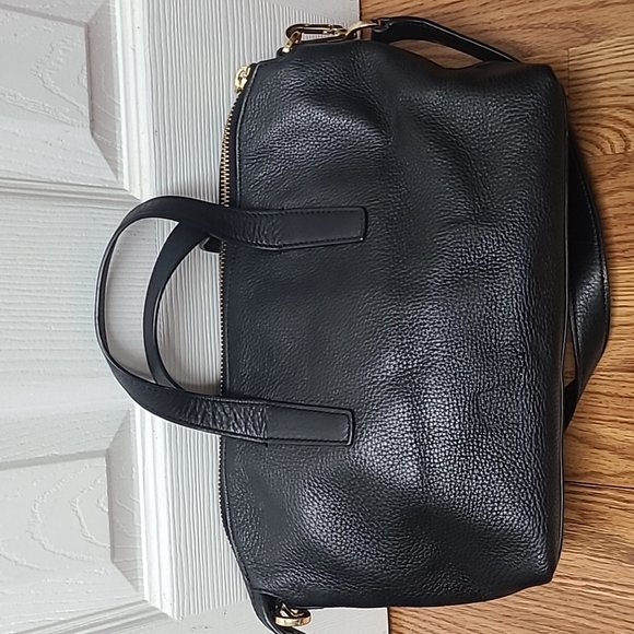 Tory Burch Plaque Meyer Pebbled Leather Convertible Satchel Bag - Picture 4 of 12